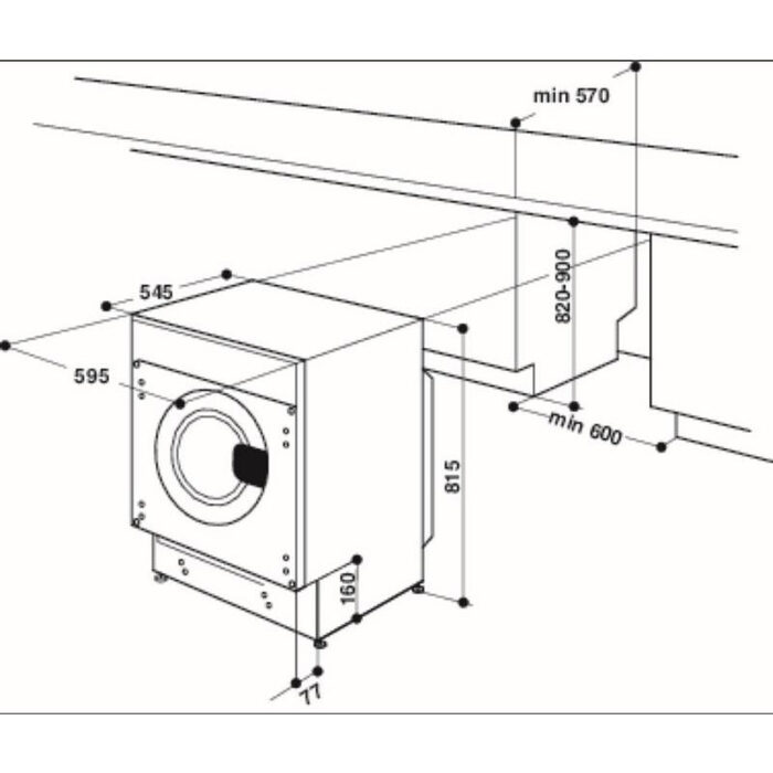 Вградена пералня със сушилня Hotpoint-Ariston BI WDHG 861485 EU , 1400 об./мин., 6 kg, 8.00 kg, B , D , Бял - Image 3