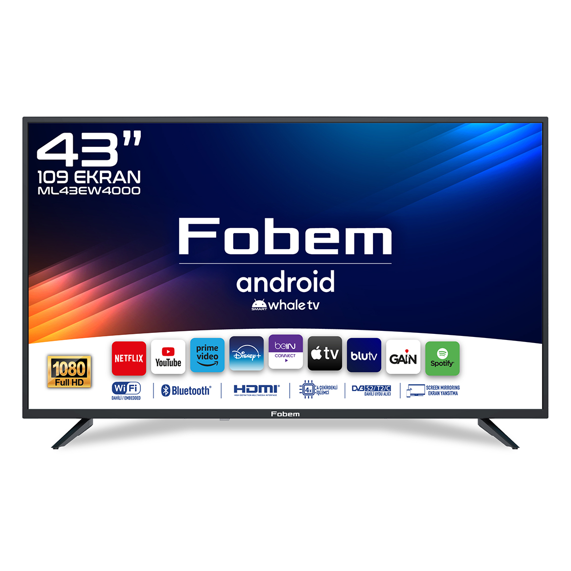 Fobem Whale OS Kapak Fotoğrafı Телевизор FOBEM ML43EW4000F - Image 1
