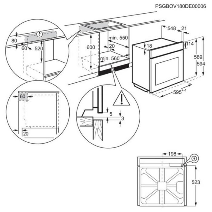 Фурнa за вграждане AEG OA5CB31SM 72 A 2990W 72l - Image 3